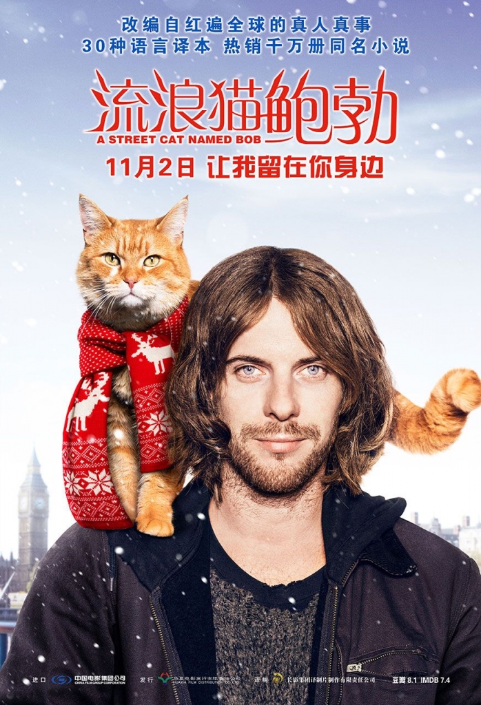 【60帧】4K流浪猫鲍勃 A Street Cat Named Bob (2016)